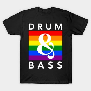 DRUM & BASS  - Rainbow Flag (dark shirt) T-Shirt